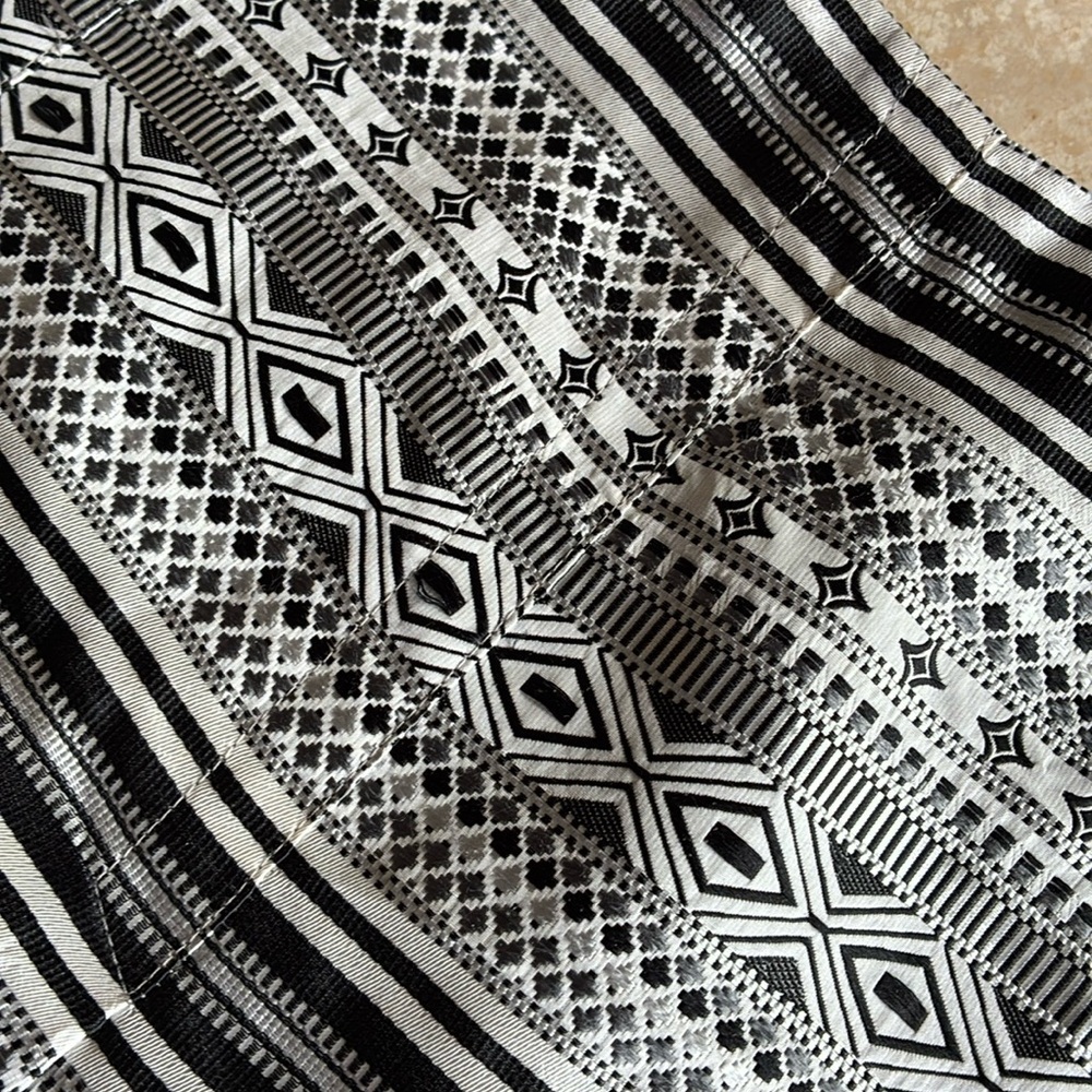 Nine Wear skirt, full with pleats, black & white woven stripe & pattern. 16 EUC - Picture 7 of 17